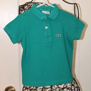 Lacoste Toddler boys 2T green polo shirt